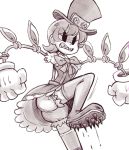  1girl angry artist_request bloomers hat monochrome peacock_(skullgirls) skullgirls tagme underwear 