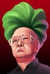  glasses green_hair kim_jong-il korea male sakkan sim_city what 