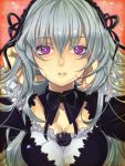  cleavage large_breasts long_hair lowres ozone purple_eyes rozen_maiden silver_hair suigintou violet_eyes 
