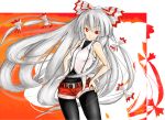  bare_shoulders bow fujiwara_no_mokou hair_bow legwear_under_shorts long_hair pantyhose shorts suspenders touhou very_long_hair 