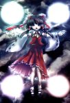  bobby_socks bow brown_hair closed_eyes detached_sleeves enone floating glowing hair_bow hakurei_reimu large_bow long_hair magic mary_janes midriff open_mouth outstretched_arms shoes socks spread_arms touhou white_legwear 