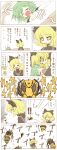  bee blonde_hair blush_stickers bow cape comic fang green_hair hair_bow highres hornet insect insect_wings kurodani_yamame ransa sleeping slit_pupils touhou translated translation_request wings wriggle_nightbug yellow_eyes 