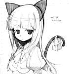  animal_ears cat_ears frederica_bernkastel monochrome tail umineko_no_naku_koro_ni 