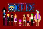  8bit bad_id brook franky monkey_d_luffy nami nico_robin one_piece pixel_art rip. roronoa_zoro sanji straw_hats_jolly_roger tony_tony_chopper usopp 