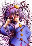  hairband heart highres komeiji_satori purple_hair red_eyes smile touhou wa-san 
