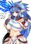  blue_hair breasts kirin_(armor) large_breasts monster_hunter red_eyes rei_shabu 