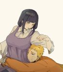  1boy 1girl blonde_hair blue_eyes hime_cut hug hug_from_behind husband_and_wife hyuuga_hinata kumoko_(supermoichan) lavender_eyes naruto purple_hair uzumaki_naruto whiskers 