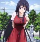  1girl black_hair breasts high_school_dxd himejima_akeno large_breasts long_hair stitched 