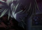  1girl blonde_hair hair_over_one_eye hellsing military military_uniform red_eyes screencap seras_victoria short_hair solo uniform vampire 