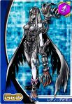  1girl boots breasts card_game chains claws demon_girl digimon digimon_crusader female ladydevimon large_breasts long_hair lowres smile tagme white_hair 