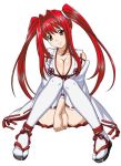  00s 1girl female hair_ornament ikkitousen kanpei long_twintails redhead smile solo twintails 