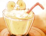  artist_request banana bird chick cup drink food fruit straw surreal 