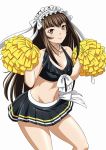  00s 1girl brown_hair cheerleader costume female ikkitousen legs long_hair smile solo ten&#039;i_(ikkitousen) 