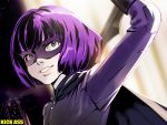  1girl hit-girl kick-ass mask purple_hair short_hair solo upper_body 