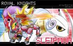  armor chibi digimon full_armor horns kudamon monster no_humans royal_knights shield sleipmon weapon 