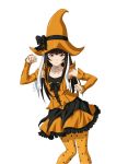  00s 1girl brown_hair costume female hat ikkitousen legs long_hair shiny shiny_clothes solo ten&#039;i_(ikkitousen) witch 