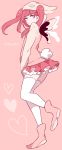  1girl bleach bleach:_the_thousand-year_blood_war dokugamine_riruka hat heart looking_at_viewer mebuti pink skirt solo thigh-highs twintails white_legwear wings 