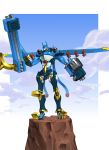  00s armor cannon claws clouds digimon digimon_frontier full_armor glowing glowing_weapon magnagarurumon male_focus mecha monster no_humans sky weapon 