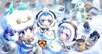  absurdres happy highres open_mouth petite_chronicle_online snow snowman 