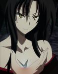  1girl black_hair breasts female high_school_dxd kuroka large_breasts night smile solo stitched yellow_eyes 
