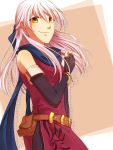  1girl breasts fire_emblem fire_emblem:_akatsuki_no_megami long_hair micaiah nintendo pantyhose silver_hair smile yellow_eyes 