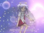  1girl animated animated_gif bokusatsu_tenshi_dokuro-chan lowres mitsukai_dokuro necktie purple_hair spinning star violet_eyes 