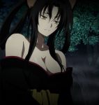  1girl black_hair breasts female high_school_dxd kuroka large_breasts night smile solo stitched yellow_eyes 