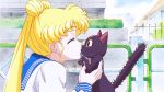  1girl animated animated_gif bishoujo_senshi_sailor_moon bishoujo_senshi_sailor_moon_crystal blonde_hair cat kiss luna_(sailor_moon) tsukino_usagi 