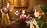  1boy 2girls bed cremia heart link multiple_girls romani tacoyaki the_legend_of_zelda the_legend_of_zelda:_majora&#039;s_mask young_link 