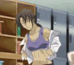  abs animated animated_gif brown_hair cross_days ion_ishibashi lowres muscle solo tagme 