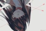  1girl black_hair hair_over_one_eye long_hair looking_at_viewer original scissors solo twitter_username upside-down veryberry00 