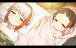  baby black_hair blonde_hair cura emi_(monobeno) flat_(company) looking_at_viewer monobeno orange_eyes orange_hair smile sumi_(monobeno) two-tone_hair 