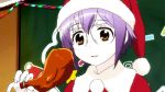  1girl alternate_costume animated animated_gif eating food glasses nagato_yuki nagato_yuki-chan_no_shoushitsu purple_hair solo suzumiya_haruhi_no_shoushitsu suzumiya_haruhi_no_yuuutsu 
