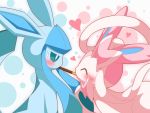  artist_request blue_eyes closed_eyes furry glaceon pocky pocky_day pokemon sylveon 
