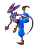  animal_ears boots cat_ears deity dragon_ball dragonball_z dragonball_z_battle_of_gods god_of_destruction_beerus highres legs monster no_humans purple_skin solo tail wristband 