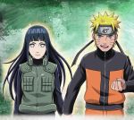  1boy 1girl blonde_hair blue_eyes hand_holding hime_cut hyuuga_hinata lavender_eyes looking_at_viewer naruto naruto_shippuuden official_art purple_hair spiky_hair uzumaki_naruto whiskers 