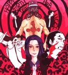  1boy black_hair cp9 leopard_print male_focus multiple_persona one_piece rob_lucci scar solo younger 