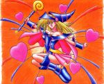  1girl absurdres blonde_hair breasts dark_magician_girl duel_monster female hat hige_ani highres large_breasts legs long_hair open_mouth yu-gi-oh! yuu-gi-ou_duel_monsters 