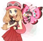  10s 1girl ako_(ako0905) blonde_hair nintendo pokemon pokemon_(game) pokemon_xy serena_(pokemon) tagme vivillon 