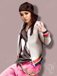  10s 1girl 2013 2ne1 baseball_cap dara_(2ne1) hat k-pop looking_at_viewer nail_polish solo v 