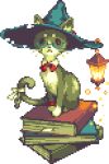  book cat lamp pixel_art transparent_background uruchimai 
