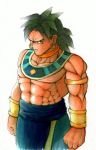  1boy bare_shoulders black_hair bracelet broly dragon_ball dragonball_z god_of_destruction_beerus jewelry muscle traditional_art yokisaga 