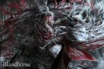  1boy battle bloodborne cape cleric_beast copyright_name from_software hunter_(bloodborne) mobius_(suicideloli) monster 