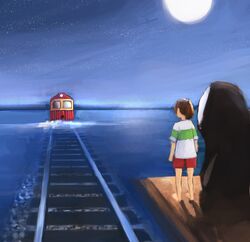  00s kaonashi night ogino_chihiro sen_to_chihiro_no_kamikakushi studio_ghibli train 