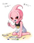  1girl dragon_ball dragon_ball_online dragonball_z lamp_(epe-tohri) majin_(race) marker monster_girl pink_skin red_eyes 