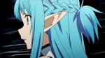  1girl animated animated_gif asuna_(sao) blue_eyes blue_hair light_blue_hair multiple_boys pointy_ears sword sword_art_online tagme weapon 