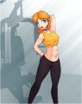  1girl abs blue_eyes brown_hair nintendo princess princess_daisy scorpdk super_mario_bros. super_mario_land 