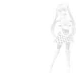  1girl artist_request female long_hair looking_at_viewer miss_monochrome miss_monochrome_(character) monochrome official_art solo standing straight_hair tied_hair transparent_background twintails very_long_hair 