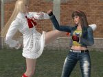  2girls battle crossover dead_or_alive hitomi_(doa) lili multiple_girls tekken 