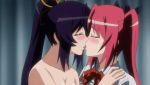  2girls animated animated_gif cosplay_rakuen kiss multiple_girls tongue yuri 
